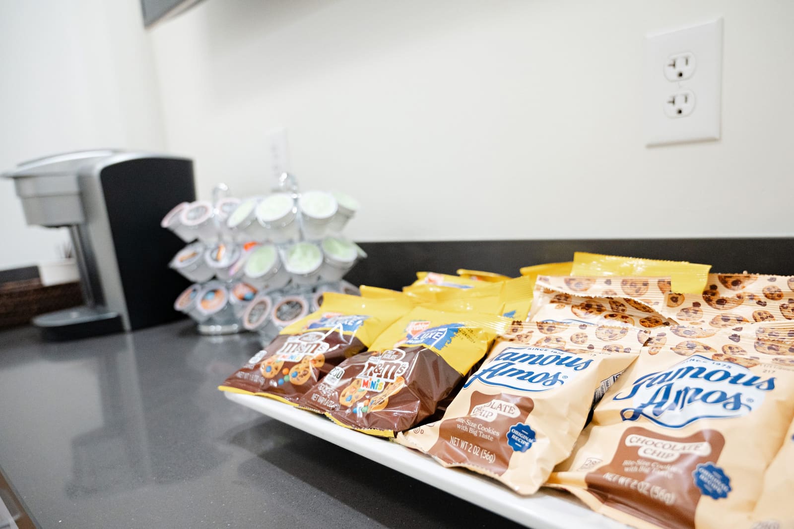 The complimentary cookie and snack bar at Kinser Orthodontics