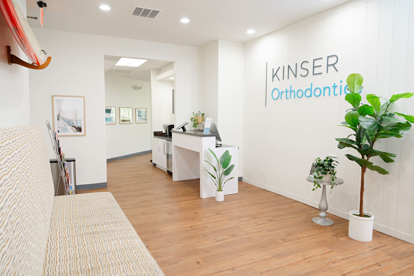 The bright lobby hallway at Kinser Orthodontics